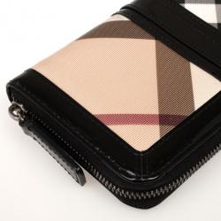 Pre Owned Burberry Nova Check Large Ziggy Zip Around Wallet