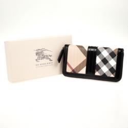 Pre Owned Burberry Nova Check Large Ziggy Zip Around Wallet