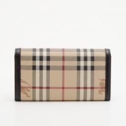 Pre Owned Burberry Haymarket Check Continental Wallet 