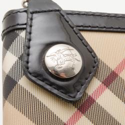 Pre Owned Burberry Khaki Nova Check Coated Canvas Ziggy Continental Wallet