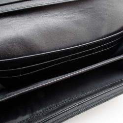 Pre Owned Burberry Black Penrose Mixedmedia Continental Wallet