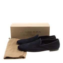 Burberry Oxford Blue Suede Dalwood Loafers Size 43