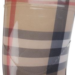 مملوكة مسبقًا Burberry Beige Nova Check 'House Check' Rain Boots Size 38