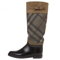 مملوكة مسبقًا Burberry Novacheck Panel Rain Boots Size 39