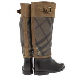 مملوكة مسبقًا Burberry Novacheck Panel Rain Boots Size 39