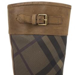 مملوكة مسبقًا Burberry Novacheck Panel Rain Boots Size 39