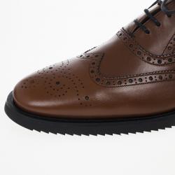 Burberry Chestnut Brown Brogue Leather Oxfords Size 41