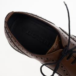 Burberry Chestnut Brown Brogue Leather Oxfords Size 41