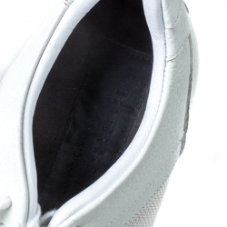 Burberry White Leather and Mesh Fields Sneakers Size 40