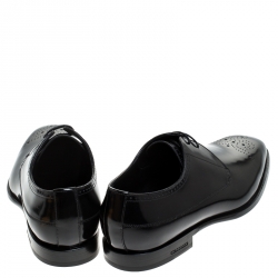 Burberry Black Leather Cranbrook Derby Size 41.5
