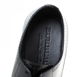 Burberry Black Leather Cranbrook Derby Size 41.5