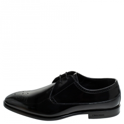 Burberry Black Leather Cranbrook Derby Size 41.5