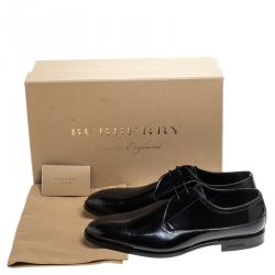 Burberry Black Leather Cranbrook Derby Size 41.5
