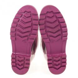 Pre Owned Burberry Purple Novacheck Rubber Rain Boots Size 39