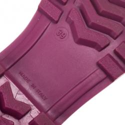 Pre Owned Burberry Purple Novacheck Rubber Rain Boots Size 39