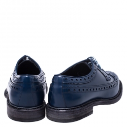 Burberry Blue Brogue Leather Alexton Lace Up Derby Size 43