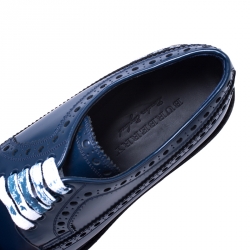 Burberry Blue Brogue Leather Alexton Lace Up Derby Size 43