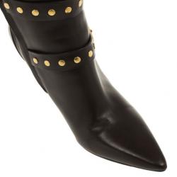 مملوكة مسبقًا Burberry Brown Inset Check Print Leather Boots Size 37