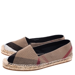 Pre Owned Burberry Multicolor House Check Canvas Flat Espadrille Size 40.5