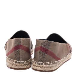 Pre Owned Burberry Multicolor House Check Canvas Flat Espadrille Size 40.5