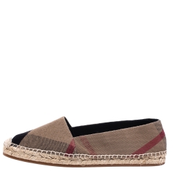 Pre Owned Burberry Multicolor House Check Canvas Flat Espadrille Size 40.5