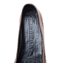 Pre Owned Burberry Multicolor House Check Canvas Flat Espadrille Size 40.5
