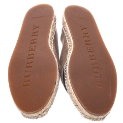 Pre Owned Burberry Multicolor House Check Canvas Flat Espadrille Size 40.5
