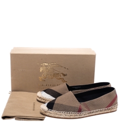 Pre Owned Burberry Multicolor House Check Canvas Flat Espadrille Size 40.5