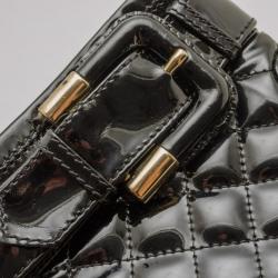 مملوكة مسبقًا Burberry Black Quilted Patent Leather Ankle Boots Size 40