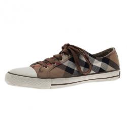 Burberry Novacheck Canvas and Leather Sneakers Size 42