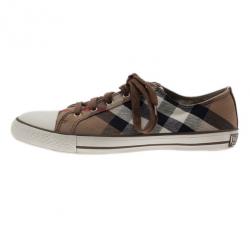 Burberry Novacheck Canvas and Leather Sneakers Size 42