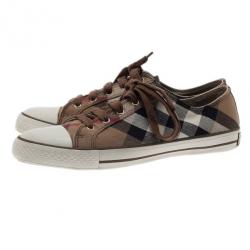 Burberry Novacheck Canvas and Leather Sneakers Size 42