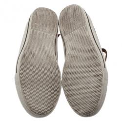 Burberry Novacheck Canvas and Leather Sneakers Size 42