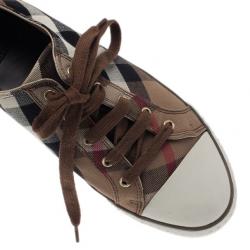 Burberry Novacheck Canvas and Leather Sneakers Size 42