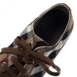 Burberry Novacheck Canvas and Leather Sneakers Size 42