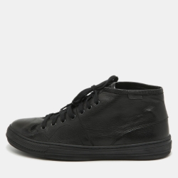Burberry Black Leather High Top Sneakers Size 43 