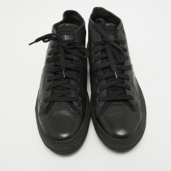 Burberry Black Leather High Top Sneakers Size 43 