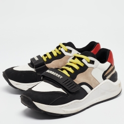 Burberry  Multicolor Suede and Fabric Velcro Low Top Sneakers Size 43