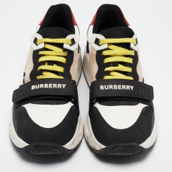 Burberry  Multicolor Suede and Fabric Velcro Low Top Sneakers Size 43