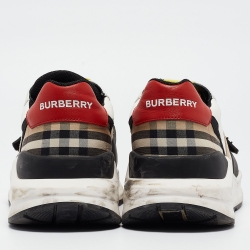 Burberry  Multicolor Suede and Fabric Velcro Low Top Sneakers Size 43
