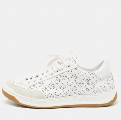 Burberry White Perforated Leather Timsbury Sneakers Size 41