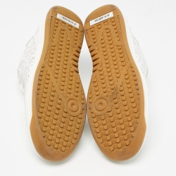 Burberry White Perforated Leather Timsbury Sneakers Size 41