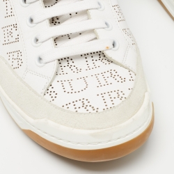 Burberry White Perforated Leather Timsbury Sneakers Size 41