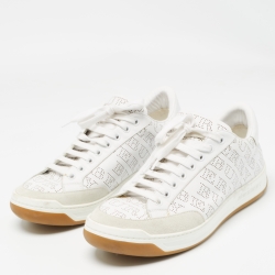 Burberry White Perforated Leather Timsbury Sneakers Size 41