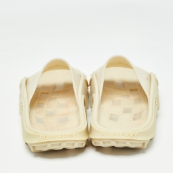Burberry Cream Rubber Flat Slide Size 40