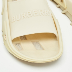 Burberry Cream Rubber Flat Slide Size 40