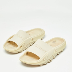 Burberry Cream Rubber Flat Slide Size 40