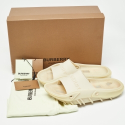 Burberry Cream Rubber Flat Slide Size 40
