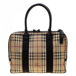 Burberry Beige/Black Haymarket Check PVC and Canvas Laptop Bag