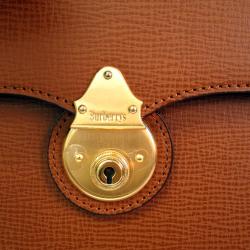 Burberry Beige Leather Business Briefcase